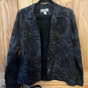 Tommy Bahama Size 10, Grey and Black Florall Blazer
